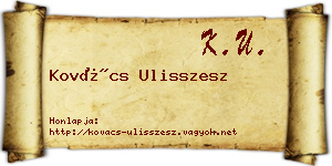 Kovács Ulisszesz névjegykártya