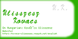 ulisszesz kovacs business card